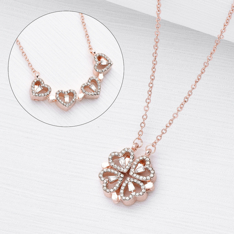 Collier Diamant Porte-Bonheur | 2 en 1 | Amour et Chance 